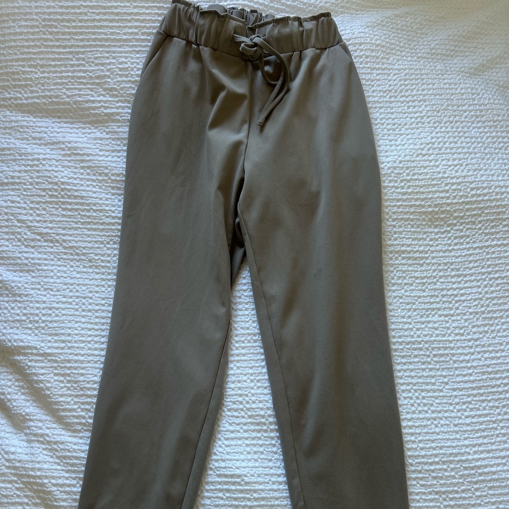 Joie Women’s Drawstring Waist Tapered Pants Beige Taupe Size M